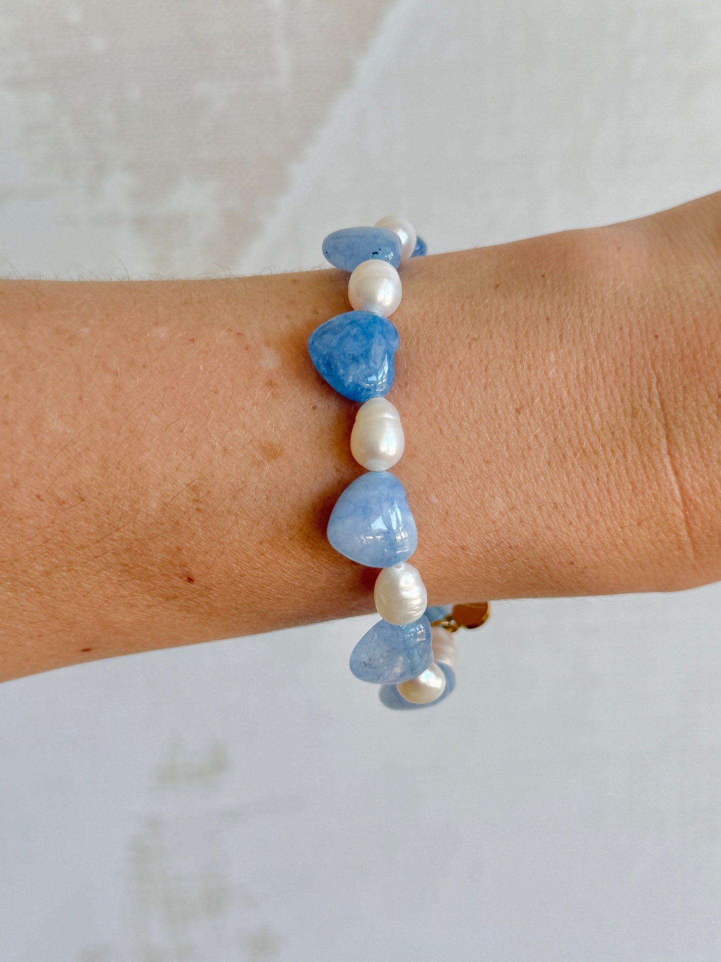 Blue Hearts Bracelet - Cola Stacks - 