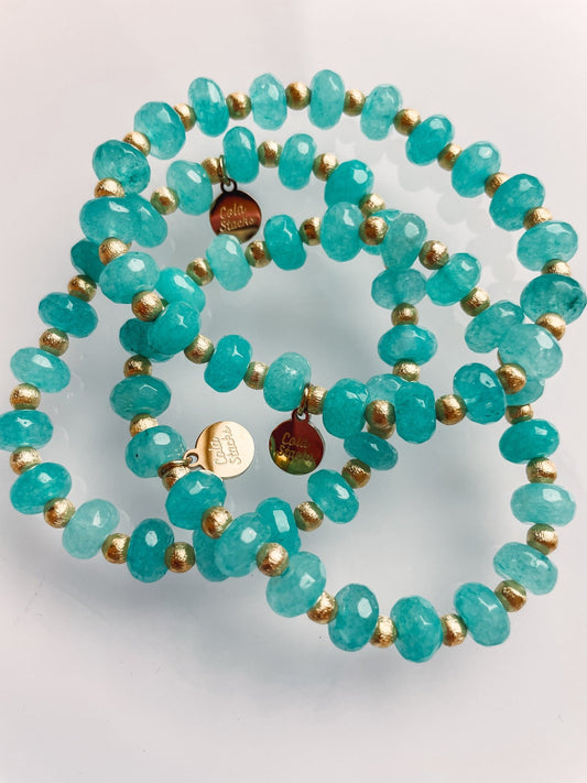 Bright Blue Sequoia Bracelet - Cola Stacks - 