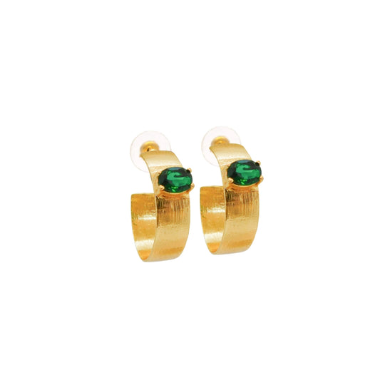 Emerald Hoop Earrings