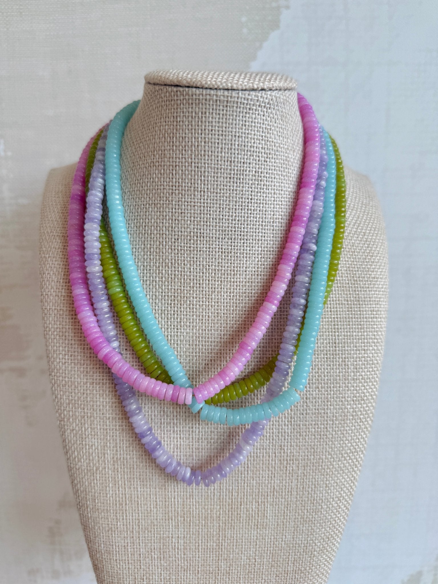 Colorful Disc Necklace - Cola Stacks -