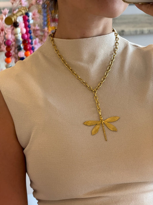 Dragonfly Necklace - Cola Stacks -