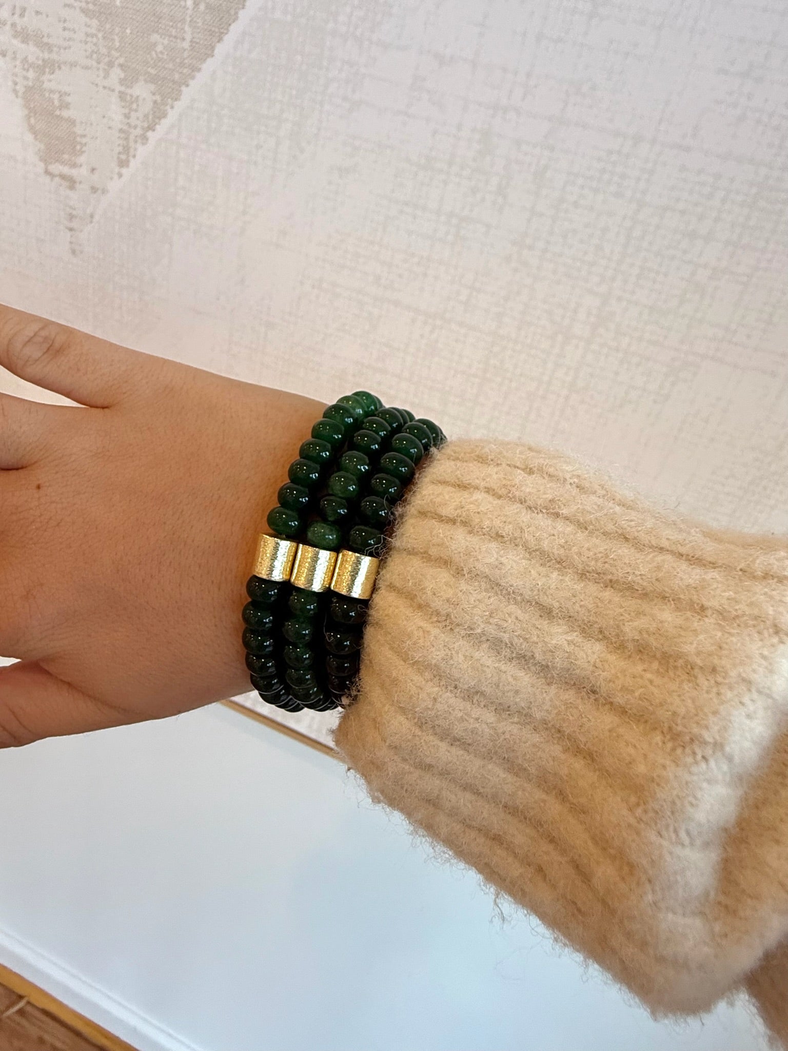 Emerald Nandina Bracelet - Cola Stacks - 