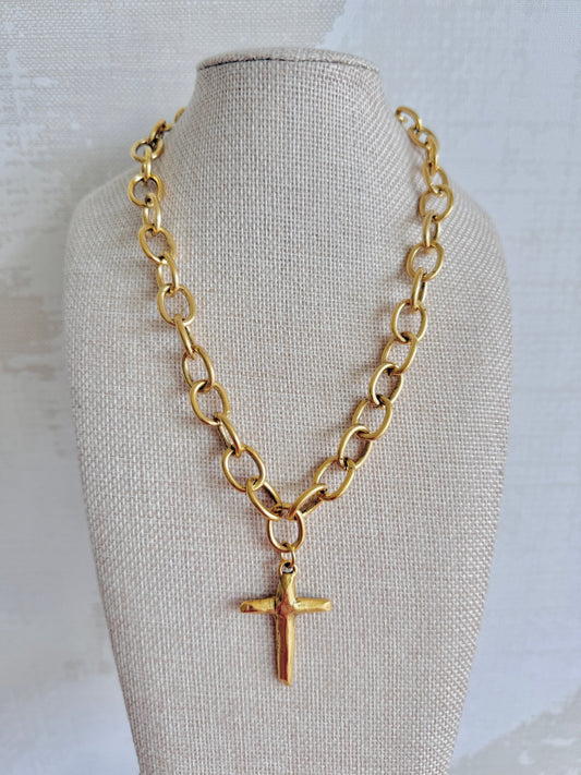 Gail Cross Necklace - Cola Stacks -