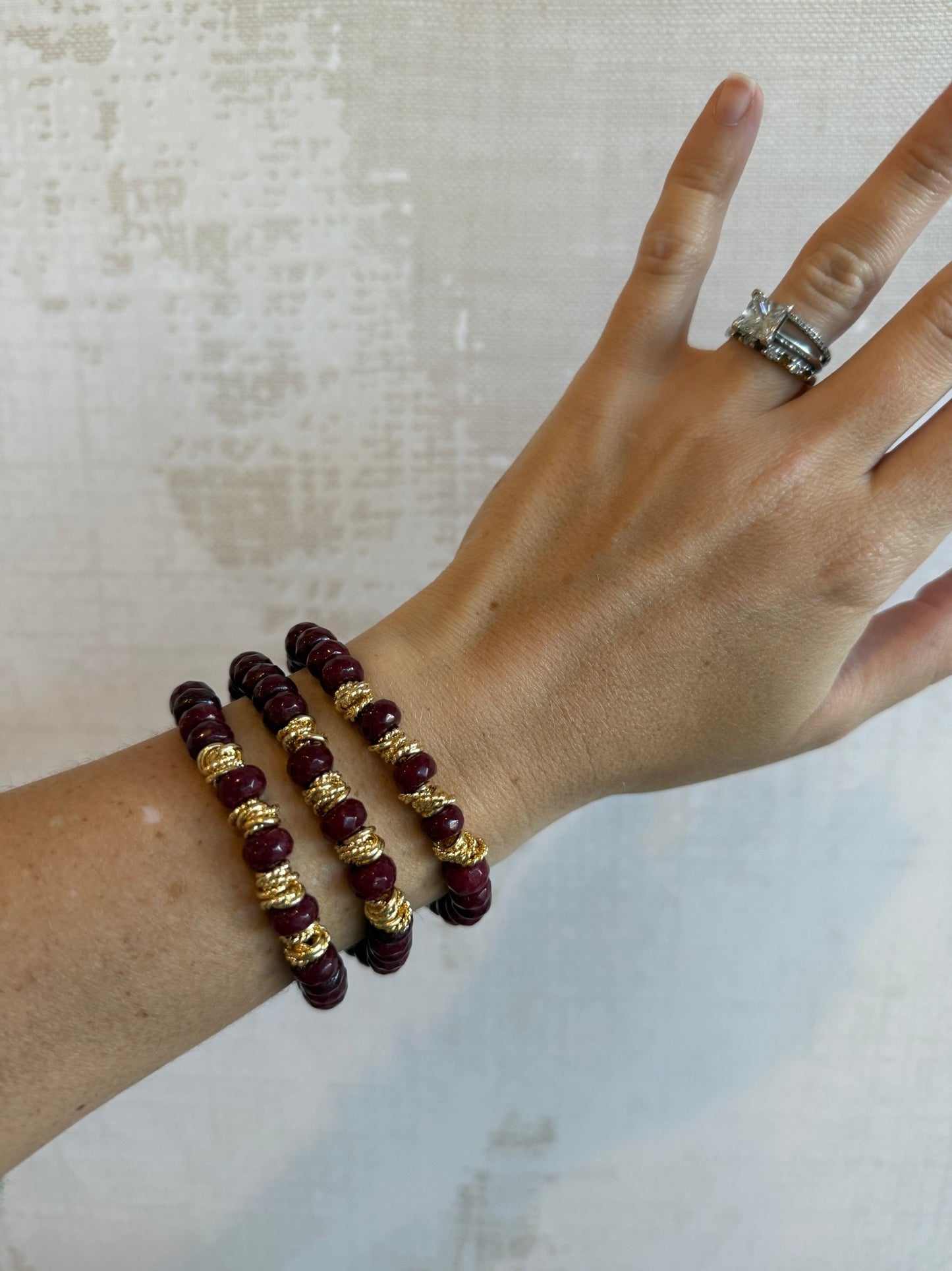 Garnet Lincoln Bracelet - Cola Stacks - 