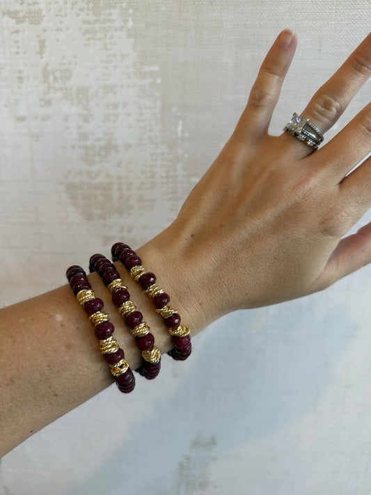 Garnet Lincoln Bracelet - Cola Stacks - 