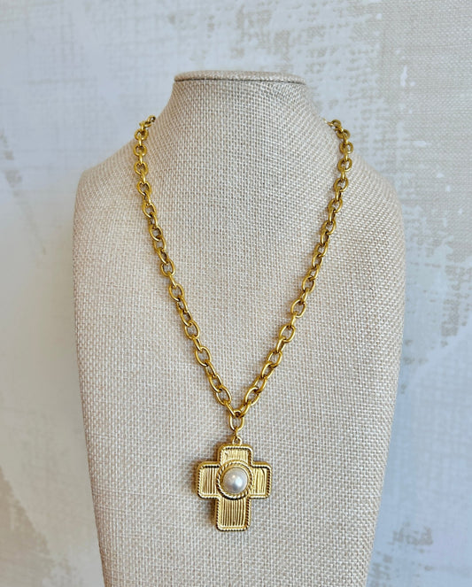 Genesis Cross Necklace - Cola Stacks - 
