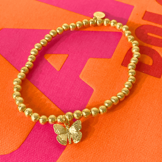 Gold Butterfly Bracelet - Cola Stacks - 