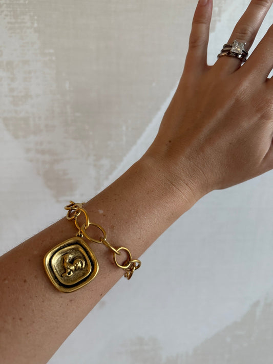 Gold Gamecock Bracelet - Cola Stacks - 