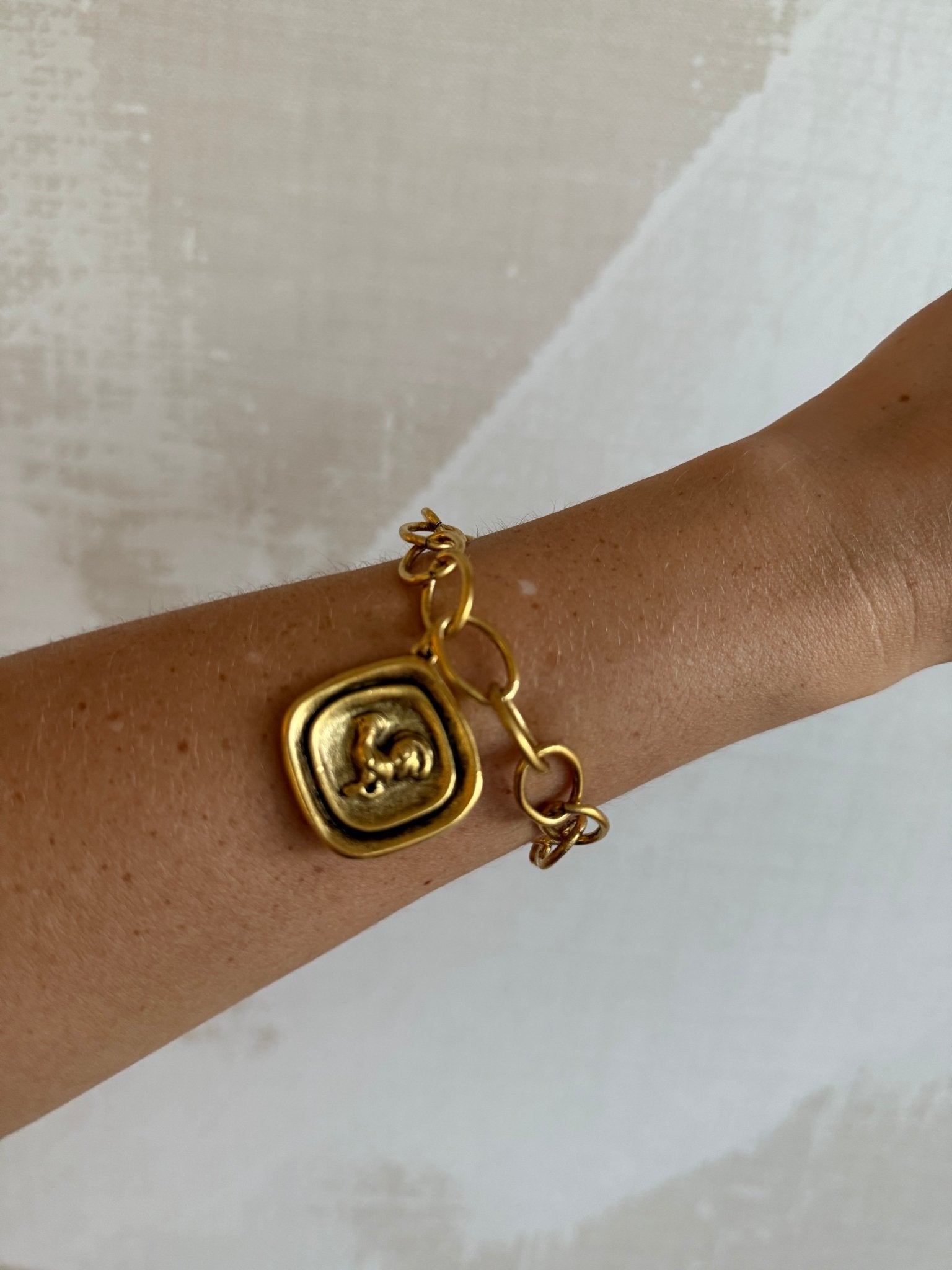 Gold Gamecock Bracelet - Cola Stacks - 