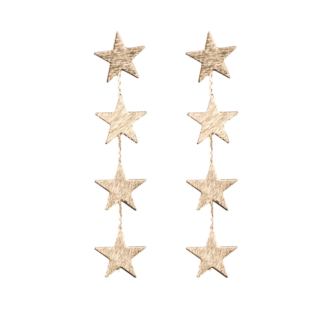 Gold Star Duster Earrings - Cola Stacks - 