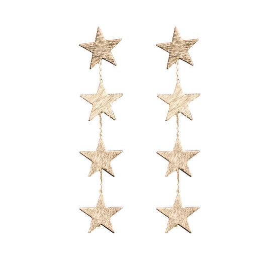 Gold Star Duster Earrings - Cola Stacks - 