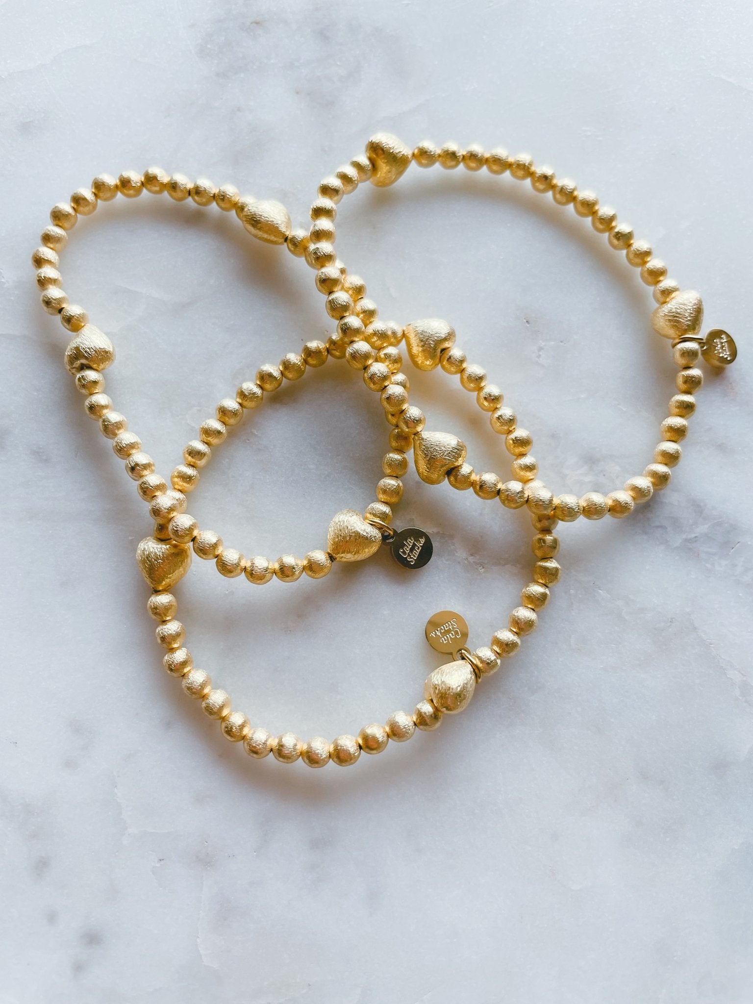 Golden Heart Bracelet - Cola Stacks - 
