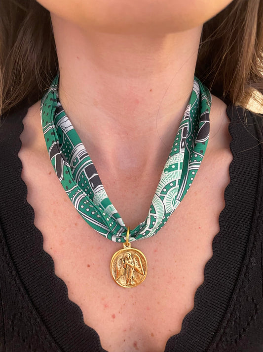 Guardian Angel Scarf Necklace - Cola Stacks - 