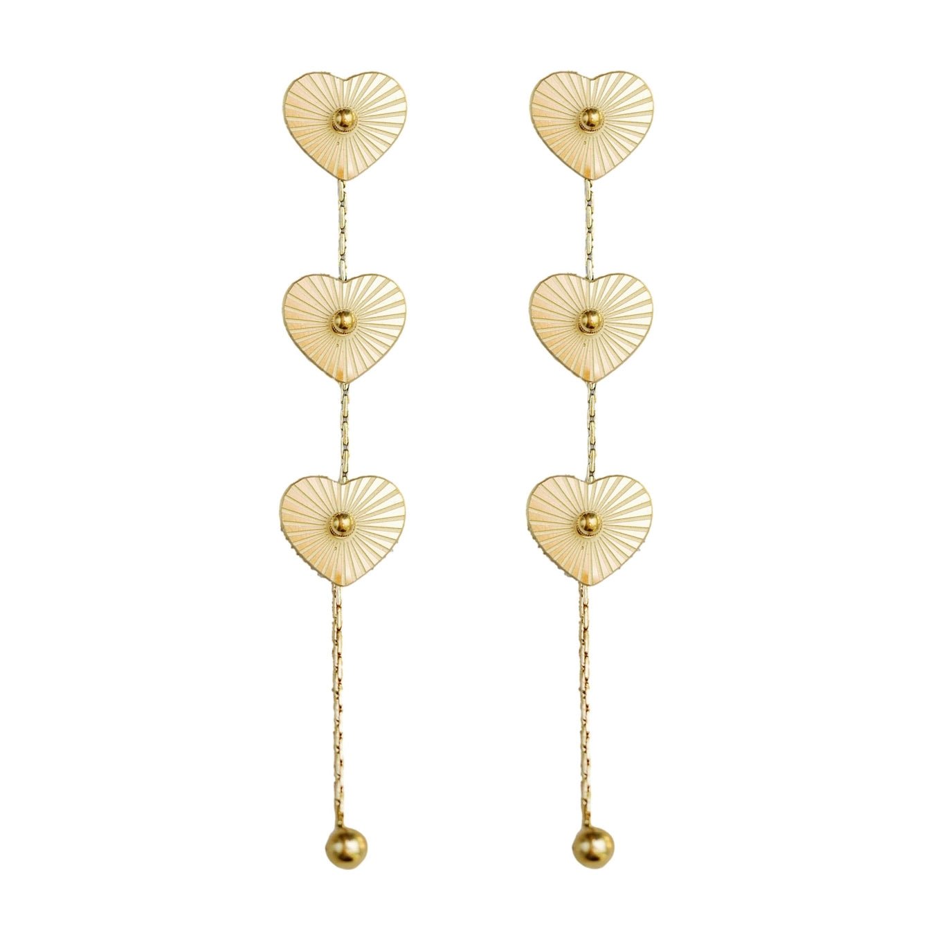 Heart Duster Earrings - Cola Stacks - 