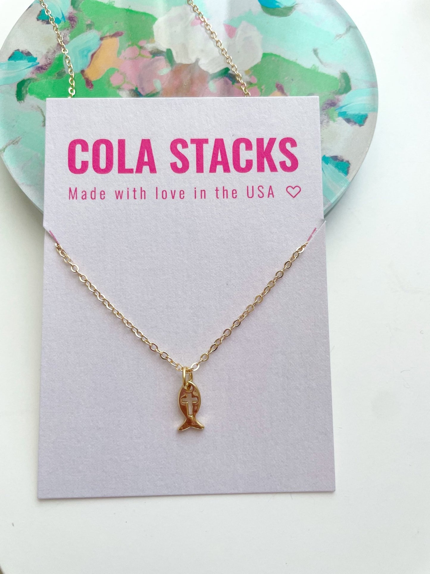 Ichthys Necklace - Cola Stacks - 
