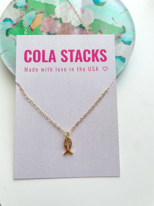 Ichthys Necklace - Cola Stacks - 