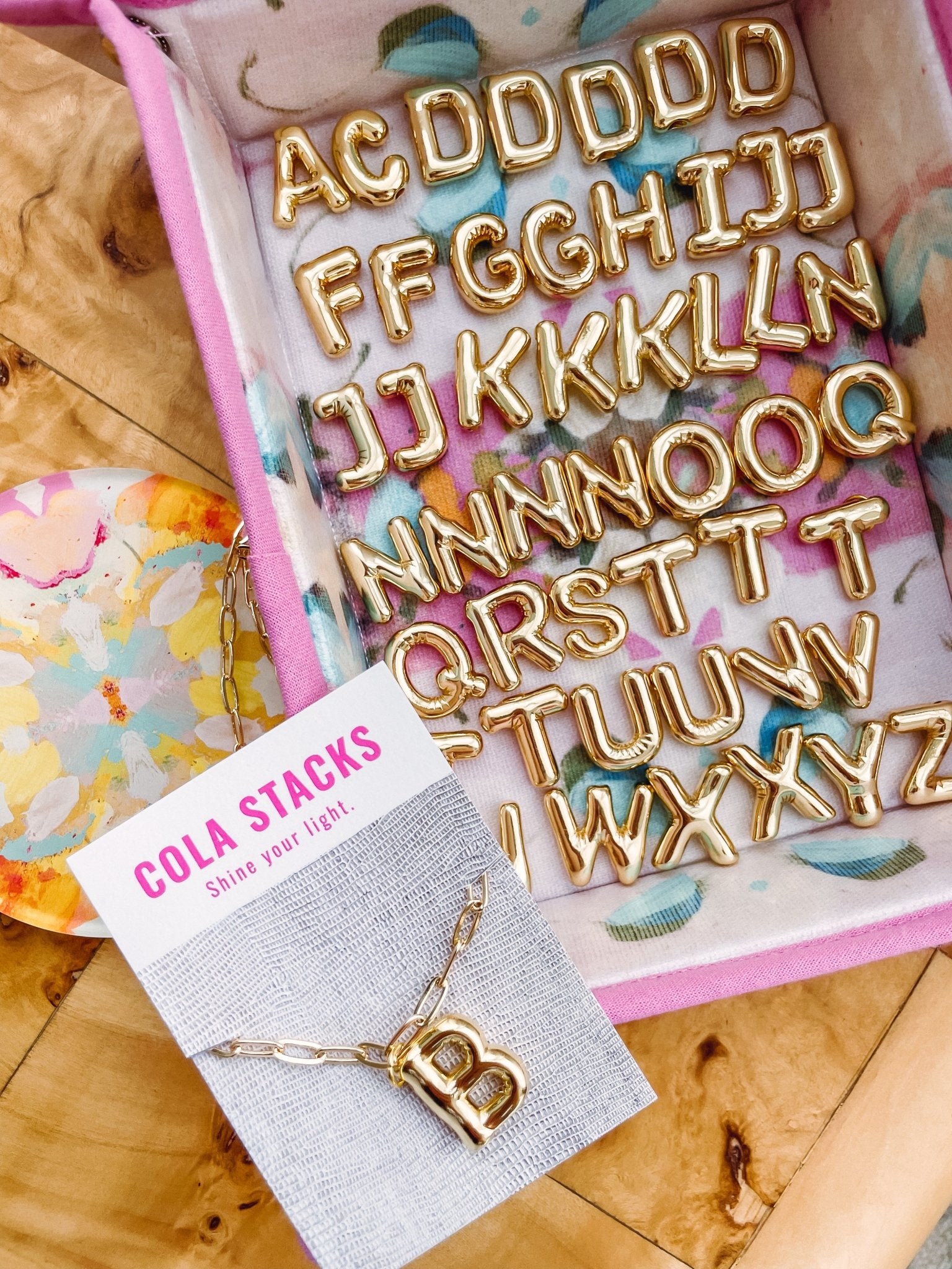 Initial Necklace - Cola Stacks - 