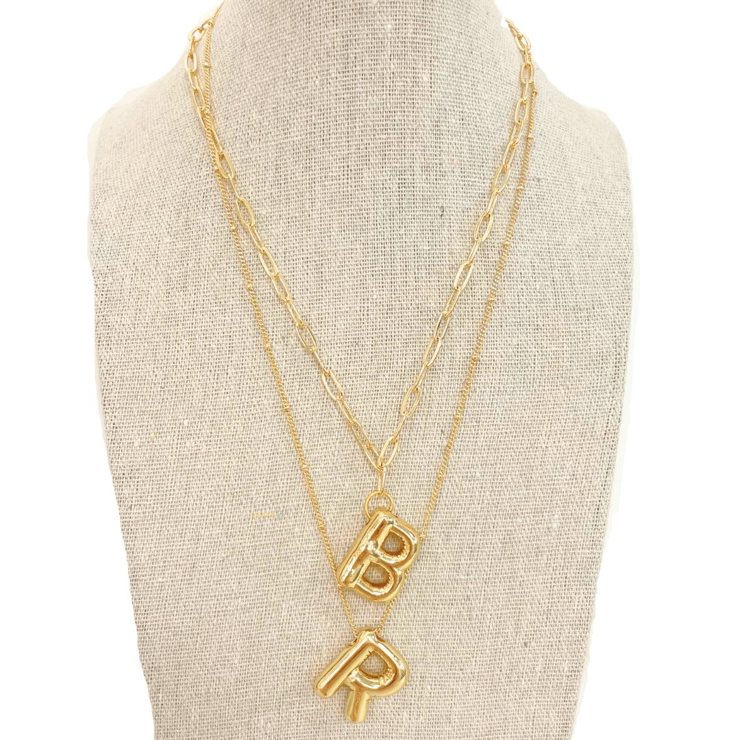 Initial Necklace - Cola Stacks - 
