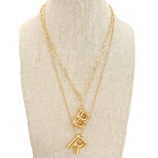 Initial Necklace - Cola Stacks - 