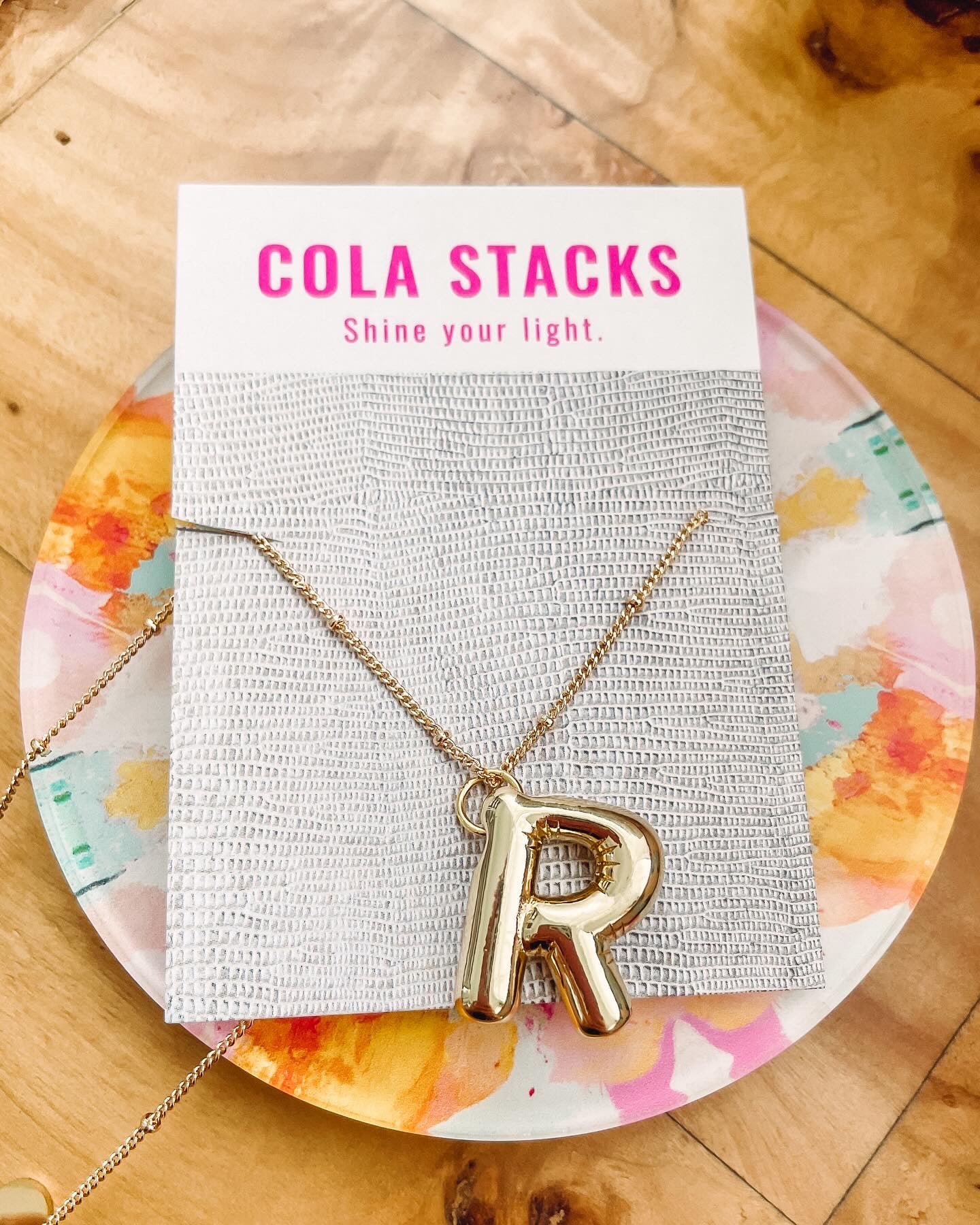 Initial Necklace - Cola Stacks - 