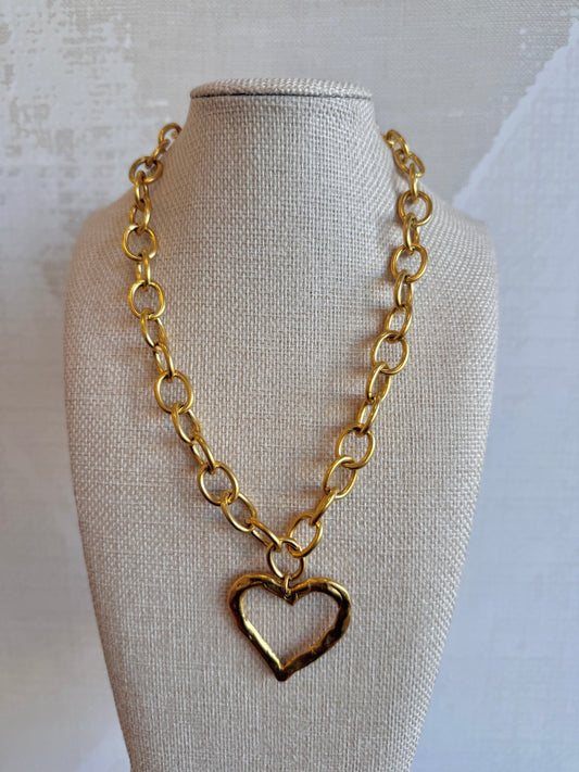 Kelsey Heart Necklace - Cola Stacks - 