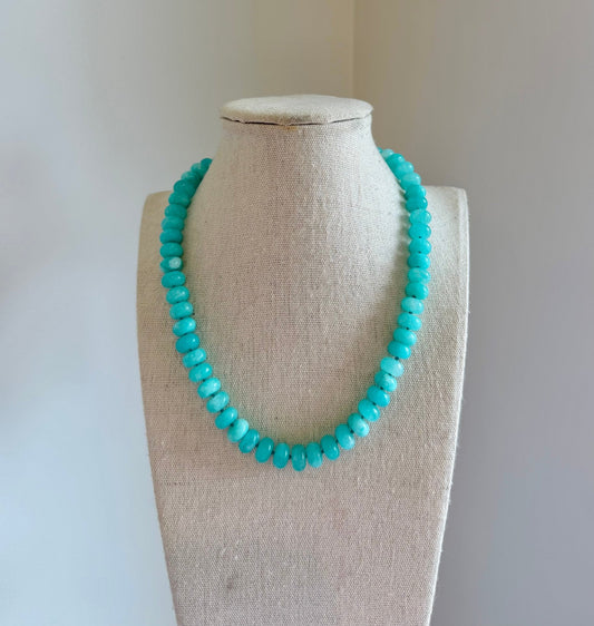 Knotted Blue Necklace - Cola Stacks - 