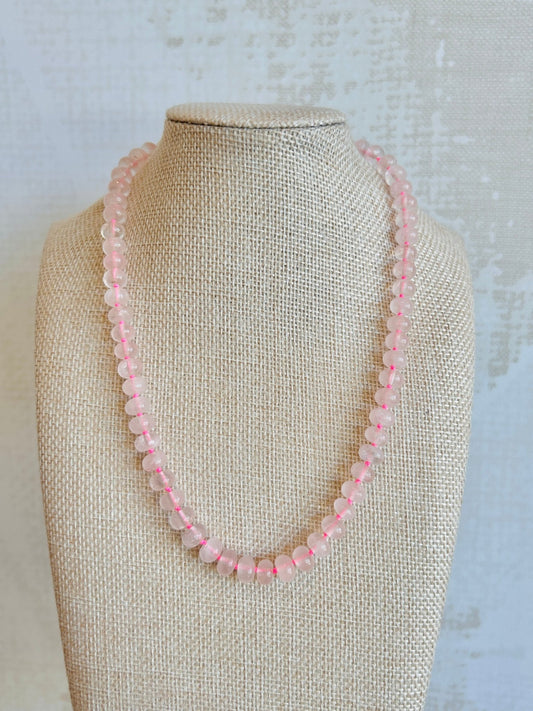 Knotted Light Pink Necklace - Cola Stacks - 