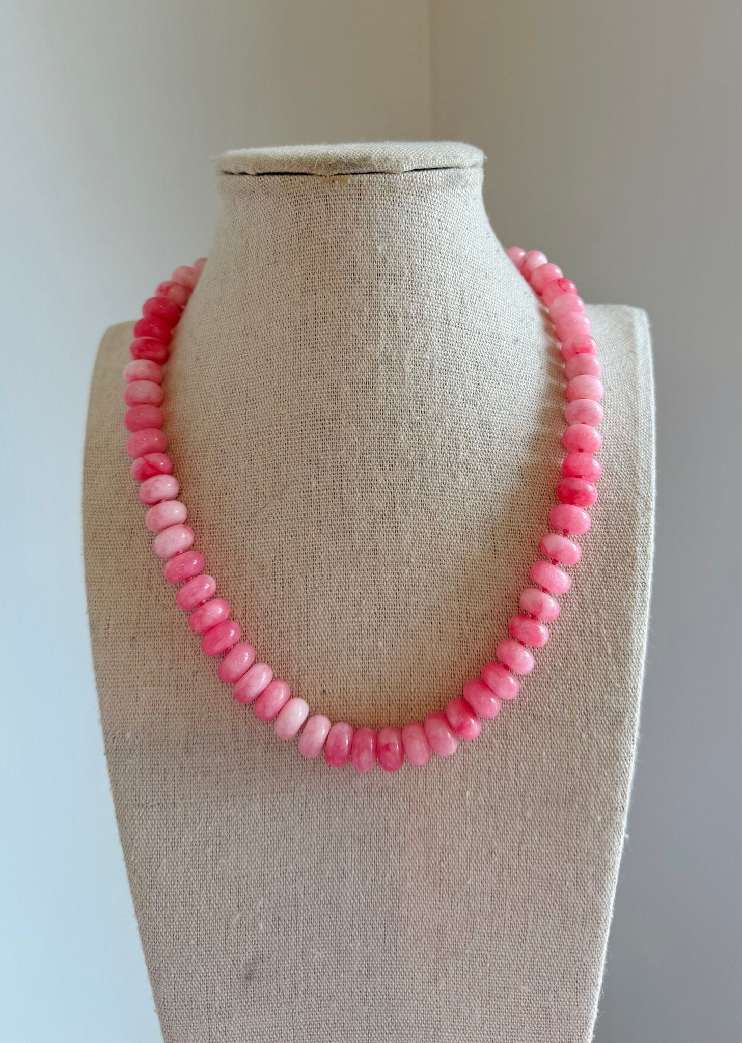Knotted Pink Necklace - Cola Stacks - 