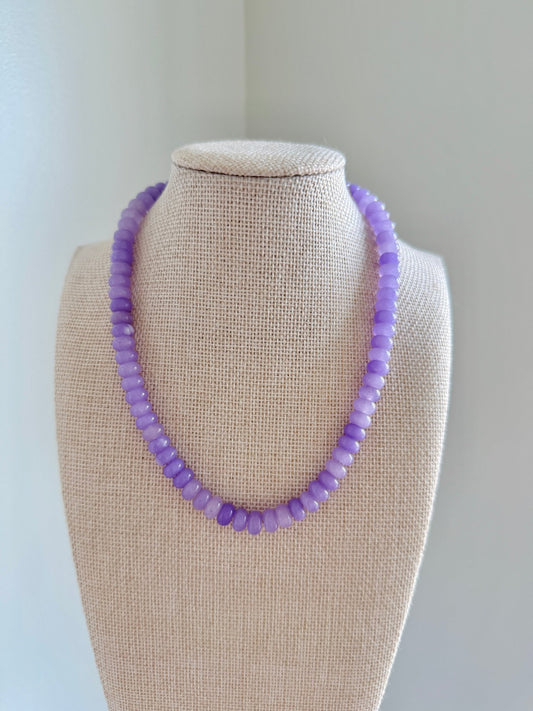 Lavender Gemstone Necklace - Cola Stacks - 