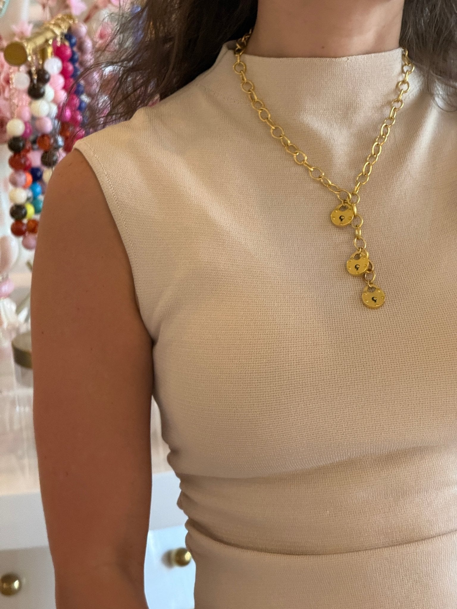 Locket Drop Necklace - Cola Stacks -