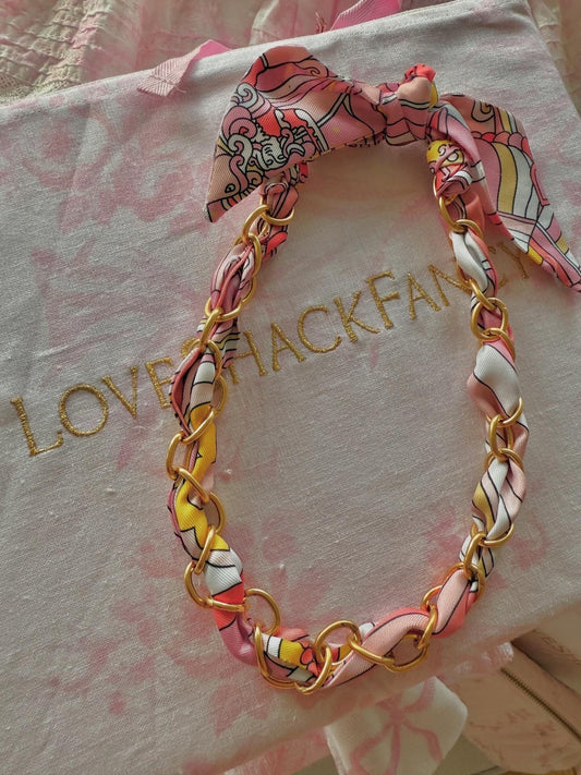 LSF Scarf Chain Necklace - Cola Stacks - 