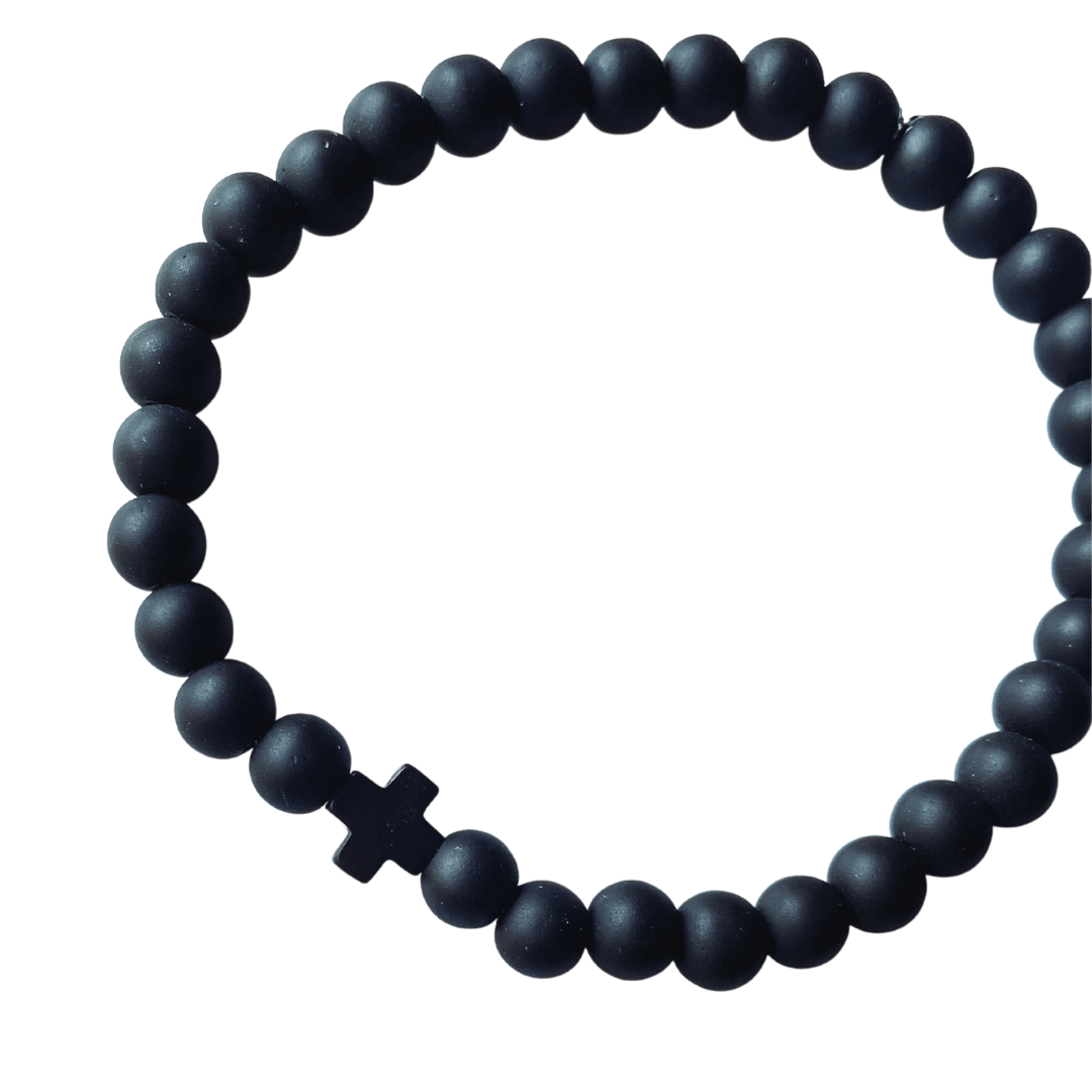 Men's Cross Bracelet - Cola Stacks - 