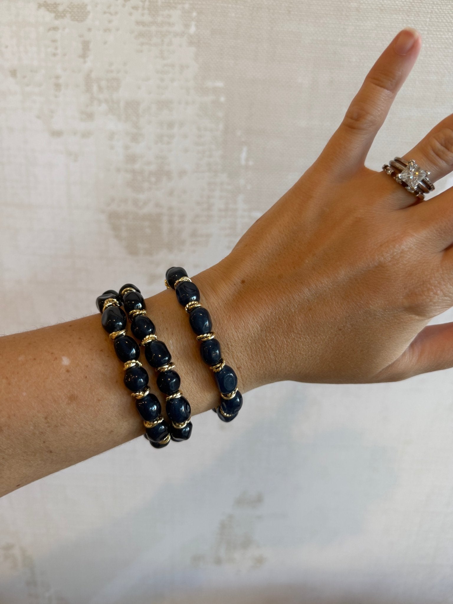Navy Jolie Bracelet - Cola Stacks - 