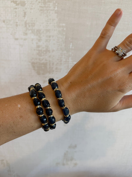 Navy Jolie Bracelet - Cola Stacks - 