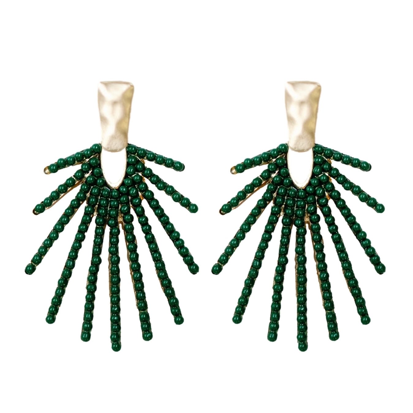 Olive Sunburst Earrings - Cola Stacks - 