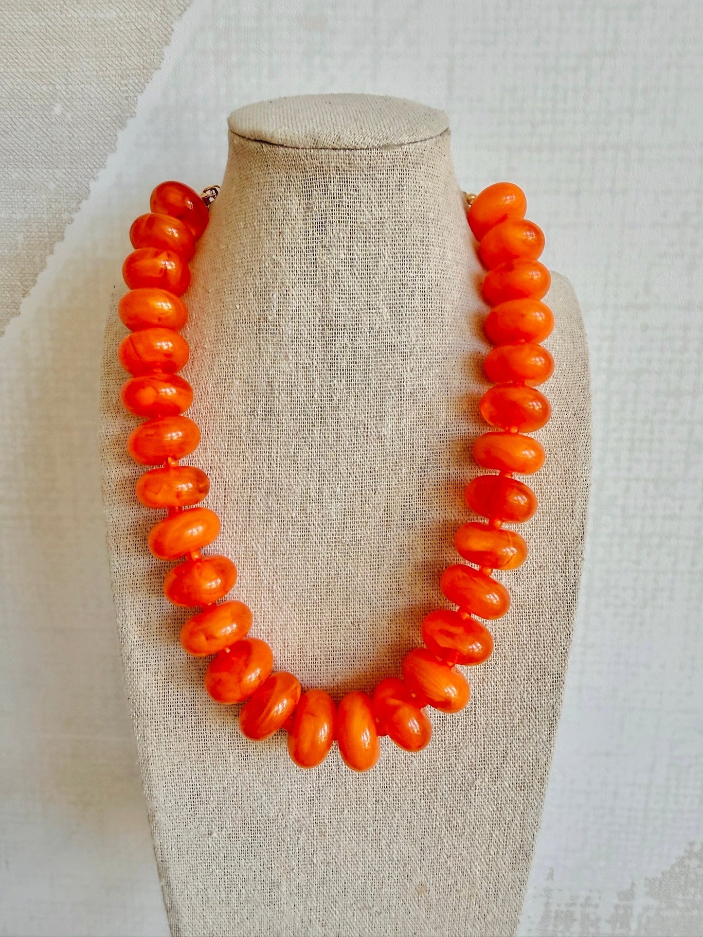 Orange Bauble Necklace - Cola Stacks - 