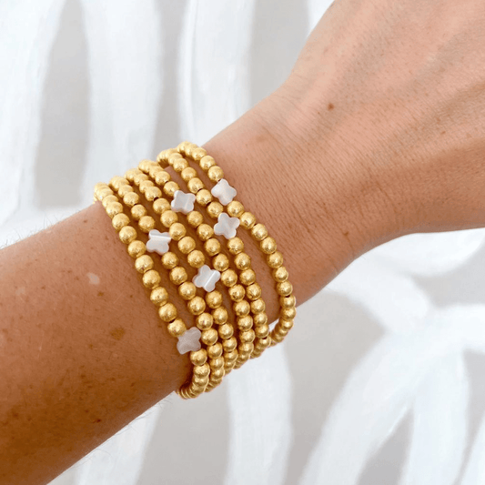 Pearl Cross Bracelet - Cola Stacks - 