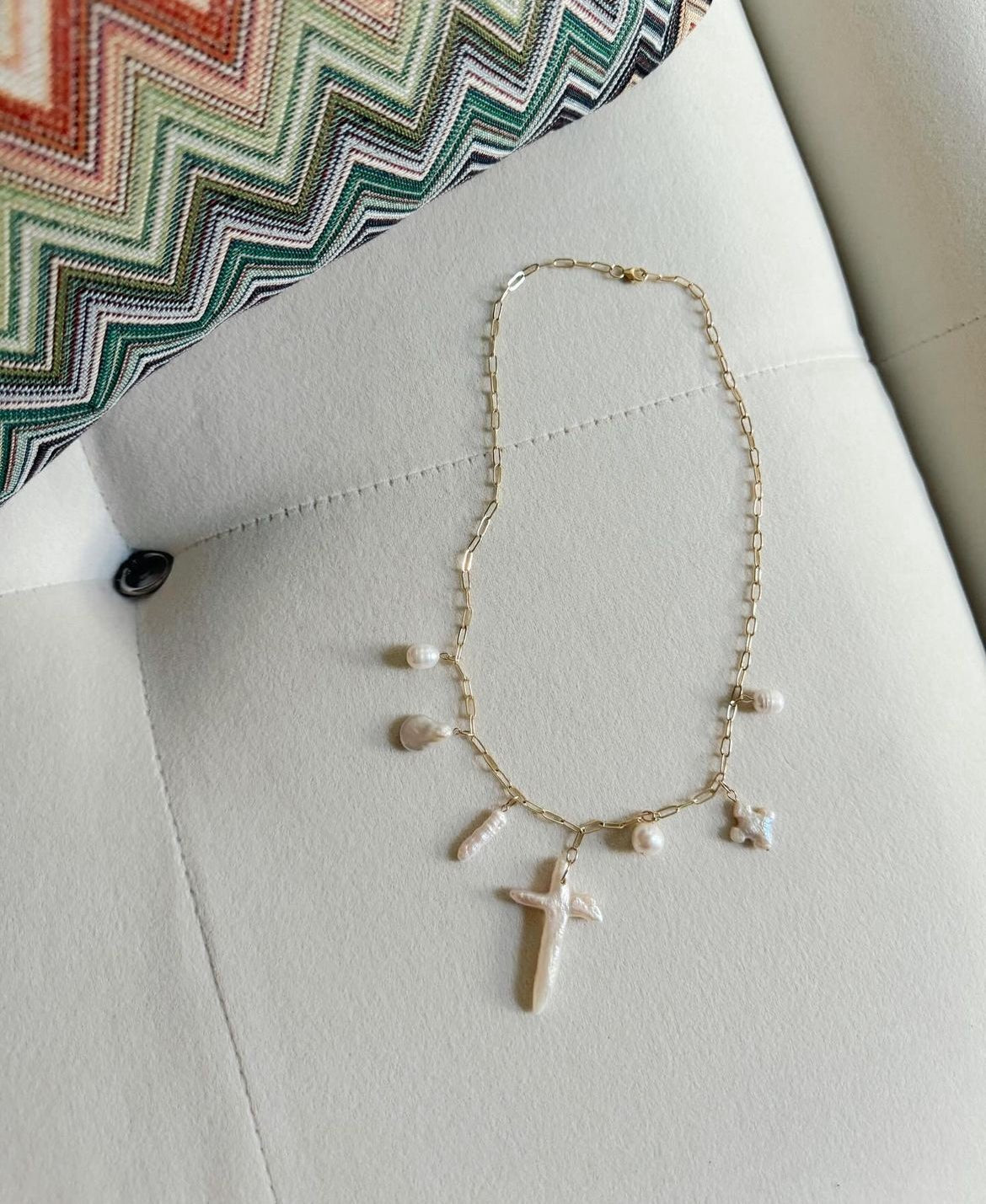 Pearl Party Necklace - Cola Stacks - 