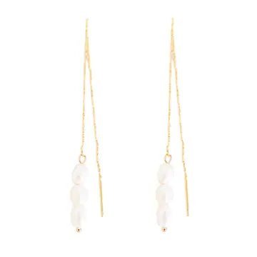 Pearl Threader Earrings - Cola Stacks - 