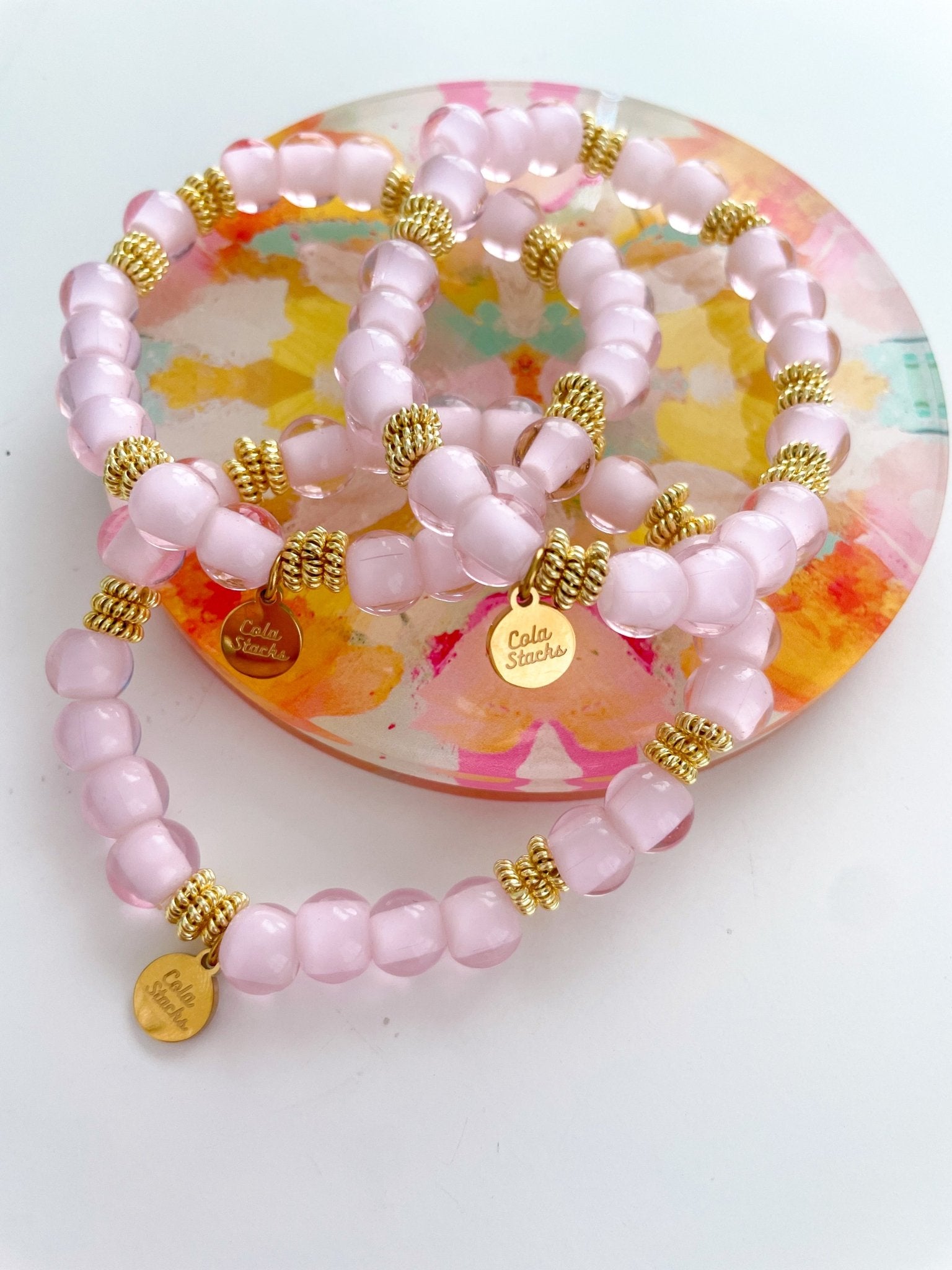 Pink Bonham Bracelet - Cola Stacks - 