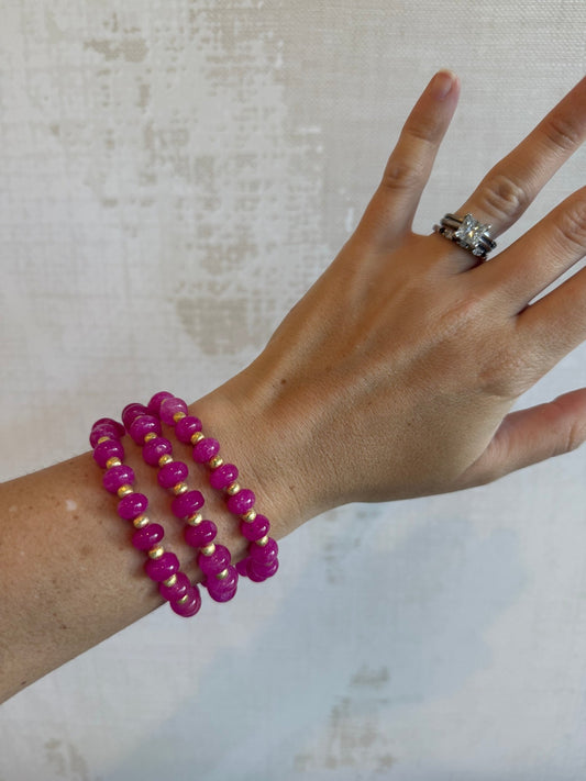Raspberry Sequoia Bracelet - Cola Stacks - 