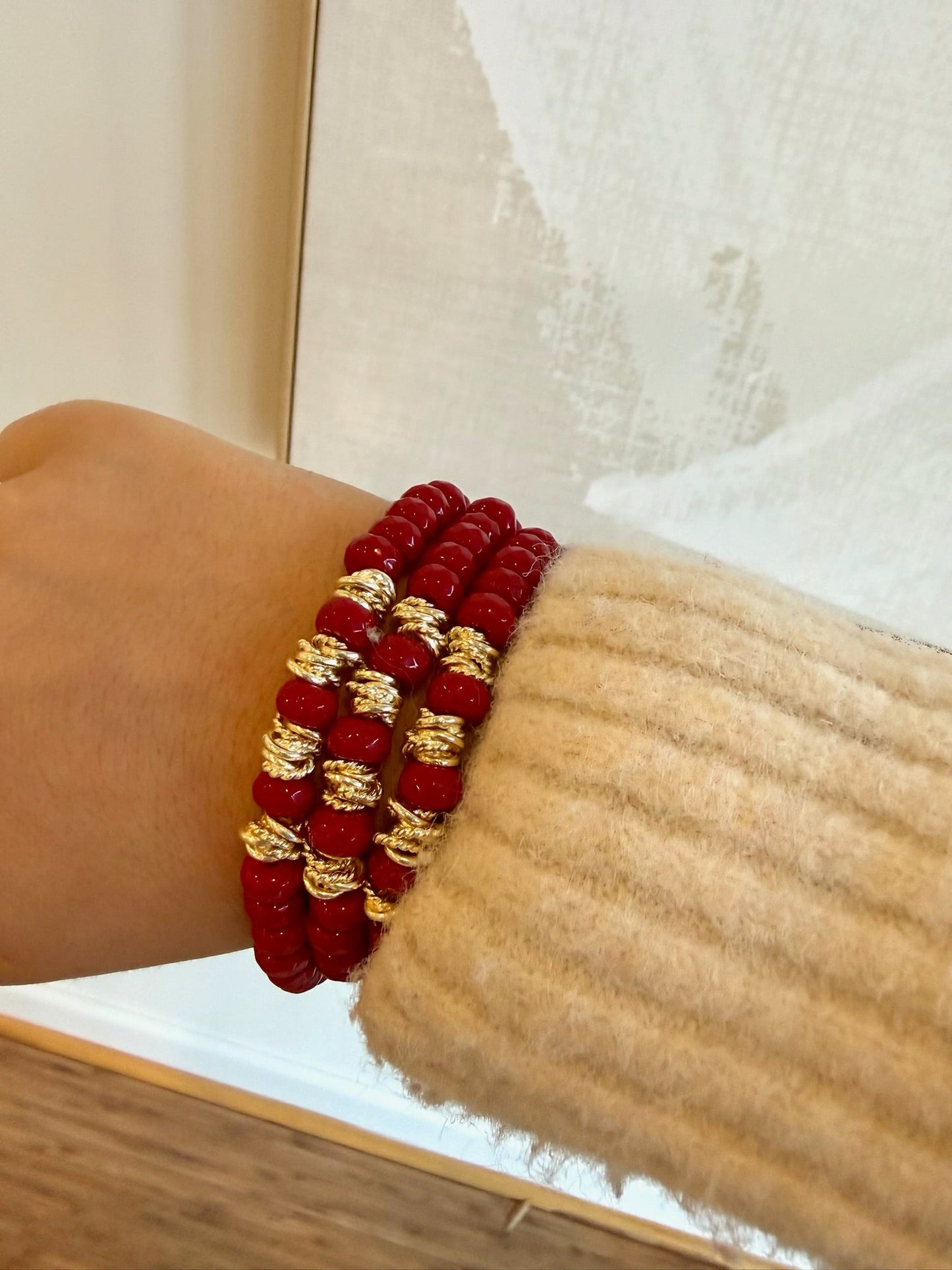Red Lincoln Bracelet - Cola Stacks - 