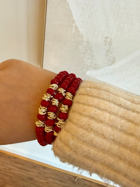 Red Lincoln Bracelet - Cola Stacks - 