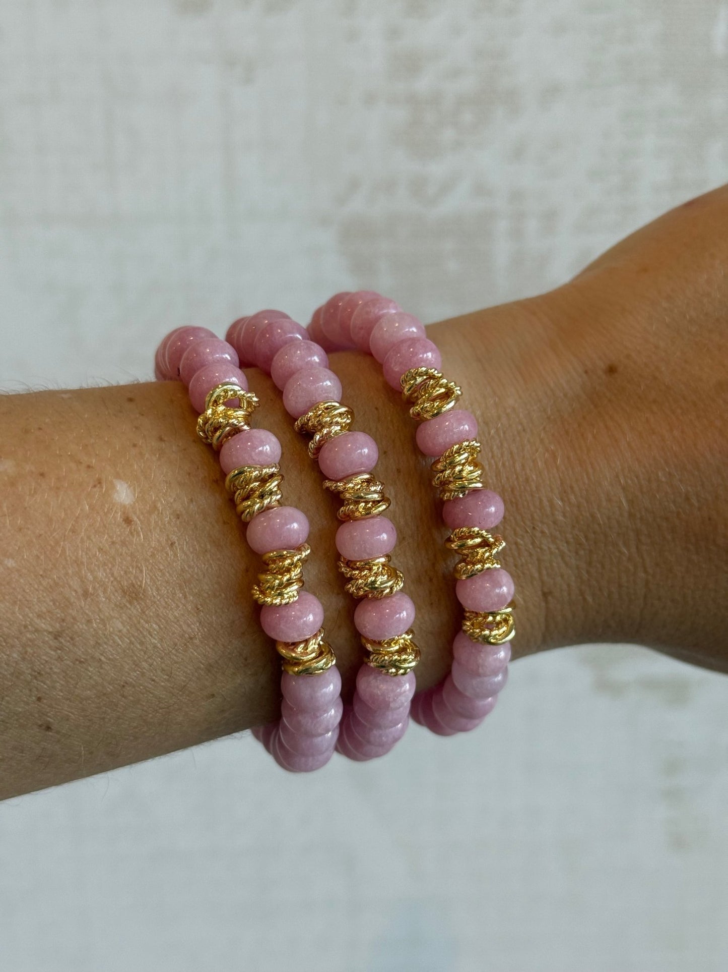 Rose Pink Lincoln Bracelet - Cola Stacks - 