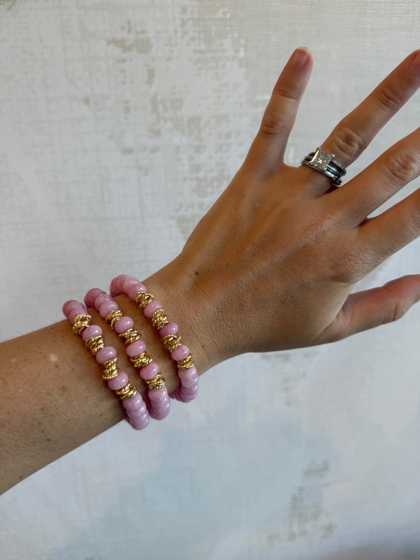 Rose Pink Lincoln Bracelet - Cola Stacks - 