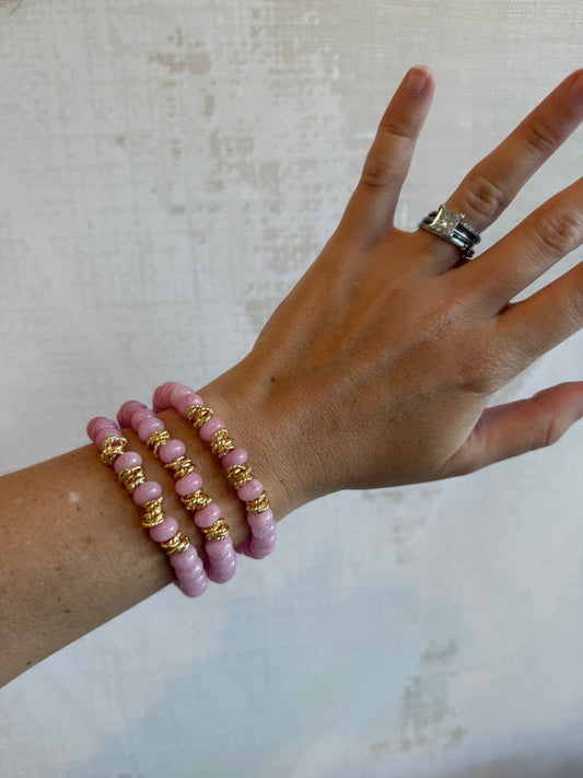 Rose Pink Lincoln Bracelet - Cola Stacks - 