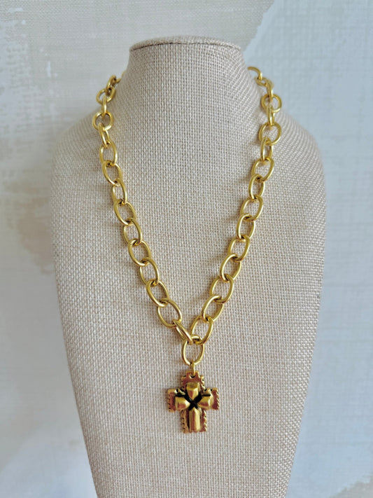 Rylee Cross Necklace - Cola Stacks -