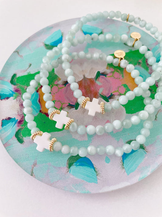 Sandy Cross Bracelet - Cola Stacks - 