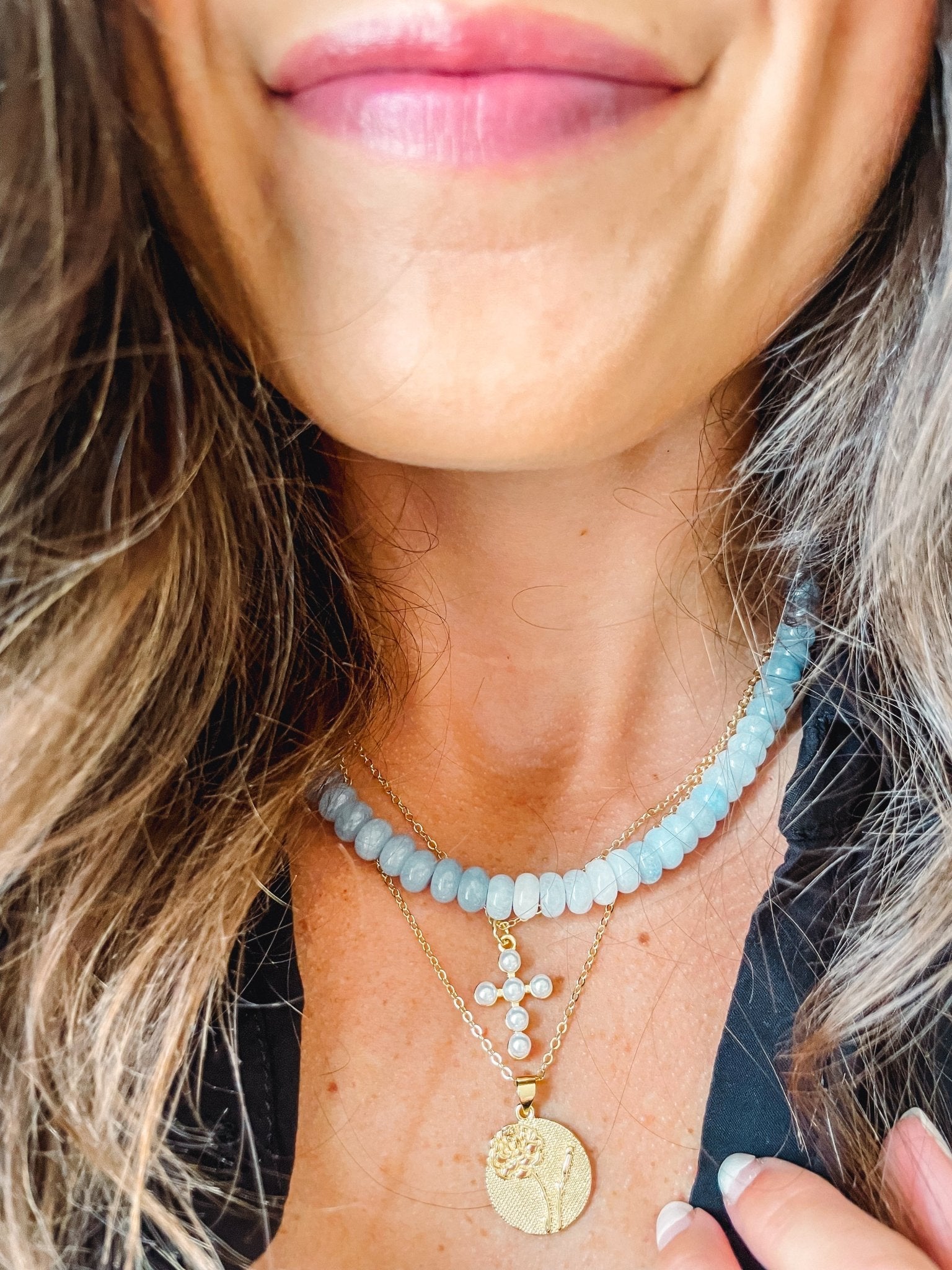 Signature Cross Necklace - Cola Stacks - 