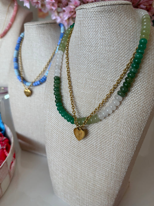 Sorority Heart Necklace - Cola Stacks - 
